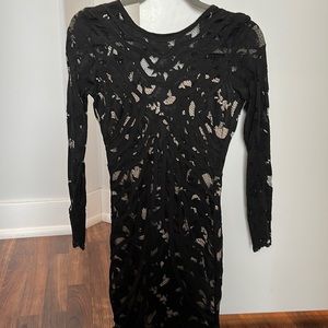 Backless Black Lace Dress Size XS
